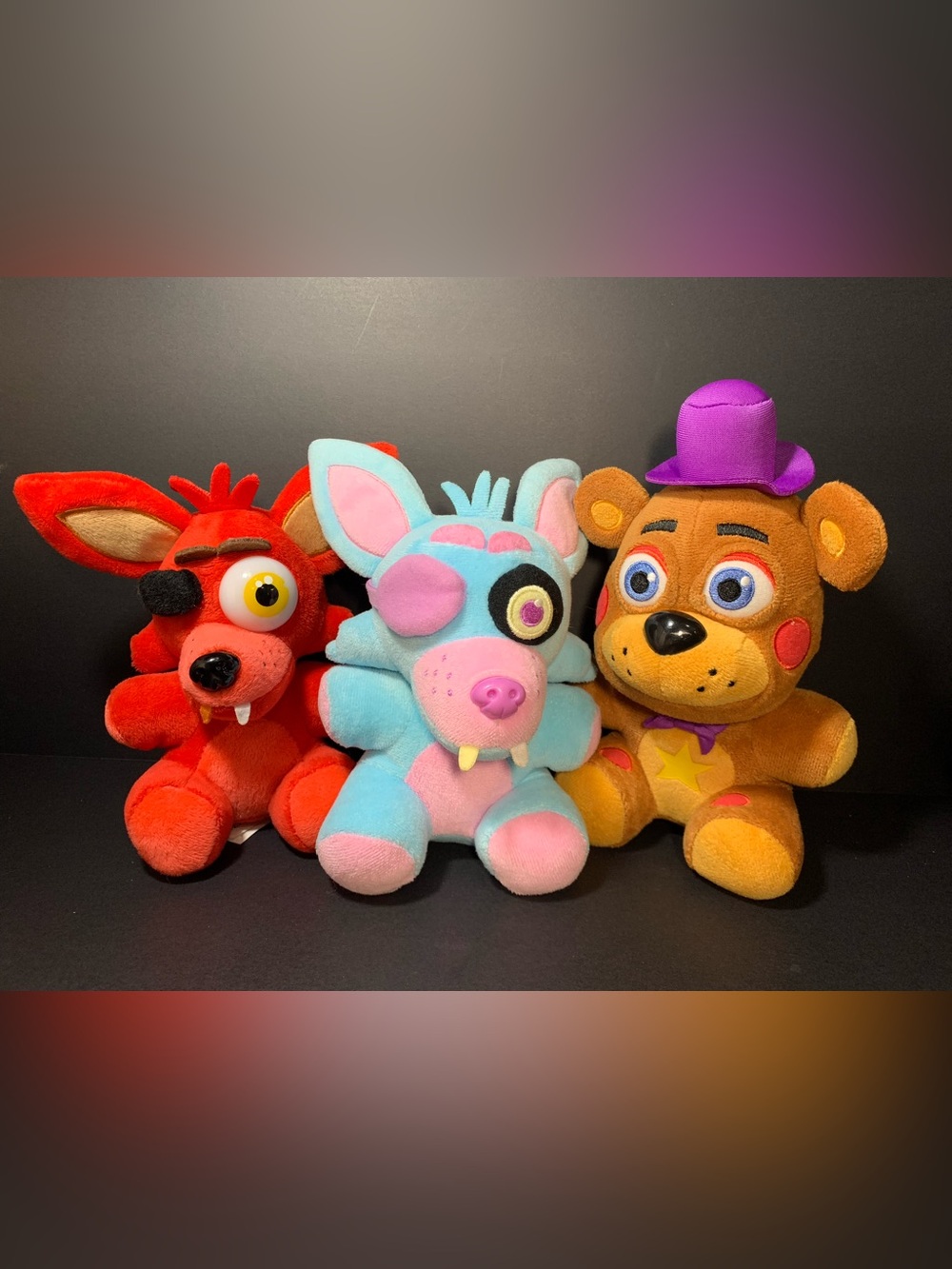 Mixed Funko Plush Lot of 3 Five Nights at Freddy's Blue Pink Foxy Rockstar FNAF